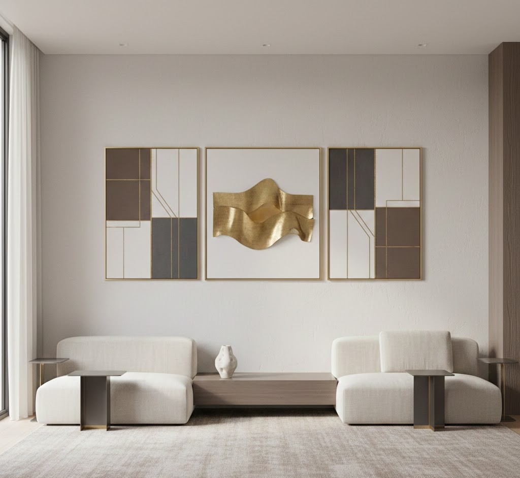 Minimalist wall art installation