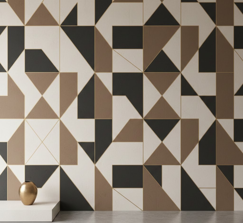 Abstract geometric wall design
