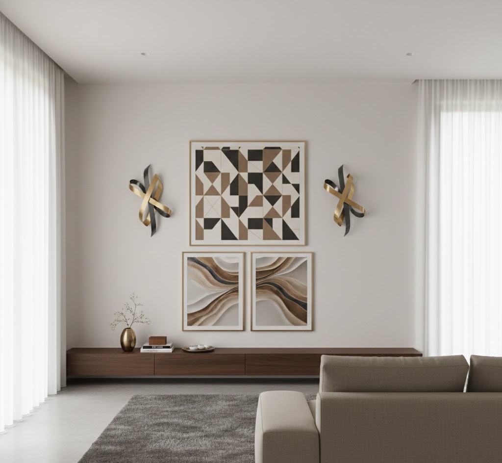 Balanced wall art arrangement
